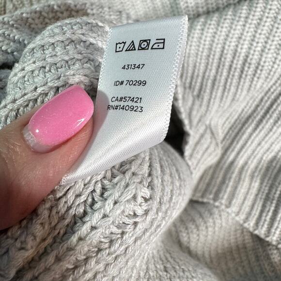 Loft Women's sz Small Gray Long Sleeve Sweater Ribbed Knit Pullover Sweater - Picture 5 of 8